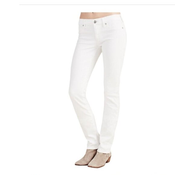True Religion Cora White Mid Rise Straight - Size 27 - Picture 2 of 15